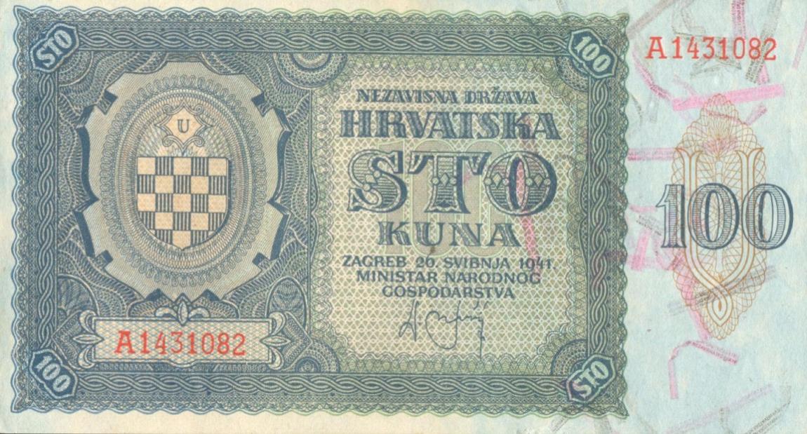 Front of Croatia p2a: 100 Kuna from 1941