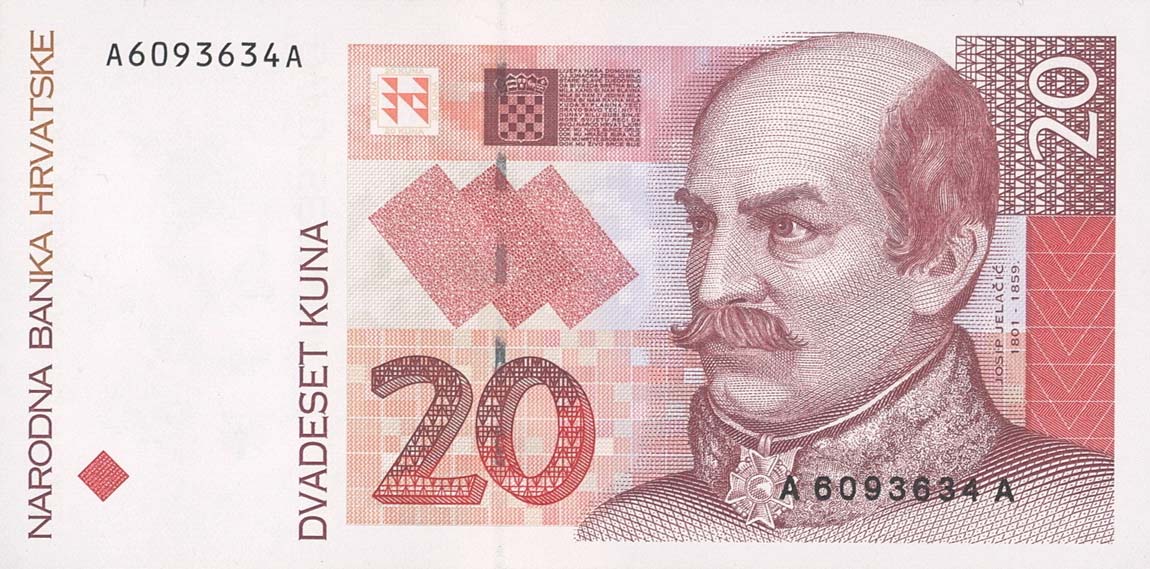 Front of Croatia p30a: 20 Kuna from 1993