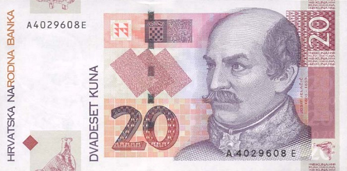Front of Croatia p39a: 20 Kuna from 2001