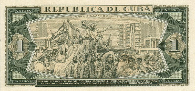 Back of Cuba p102a: 1 Peso from 1967