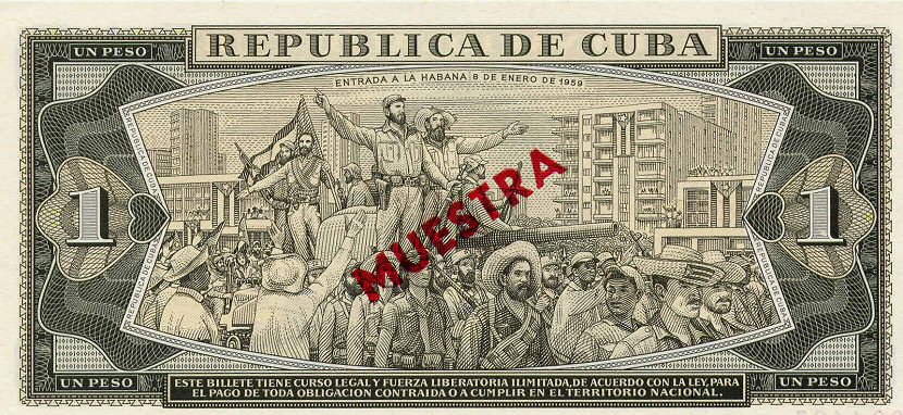Back of Cuba p102s2: 1 Peso from 1978