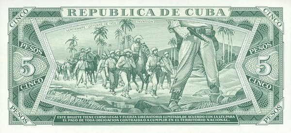 Back of Cuba p103d: 5 Pesos from 1988