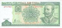 p116a from Cuba: 5 Pesos from 1997