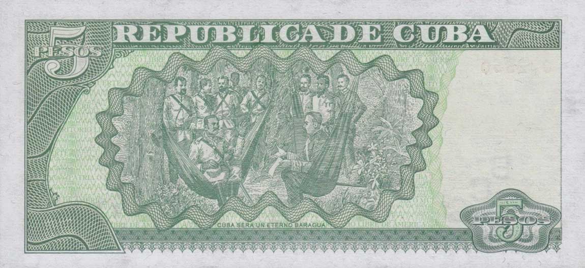Back of Cuba p116e: 5 Pesos from 2002