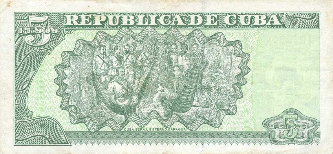 Back of Cuba p116j: 5 Pesos from 2007