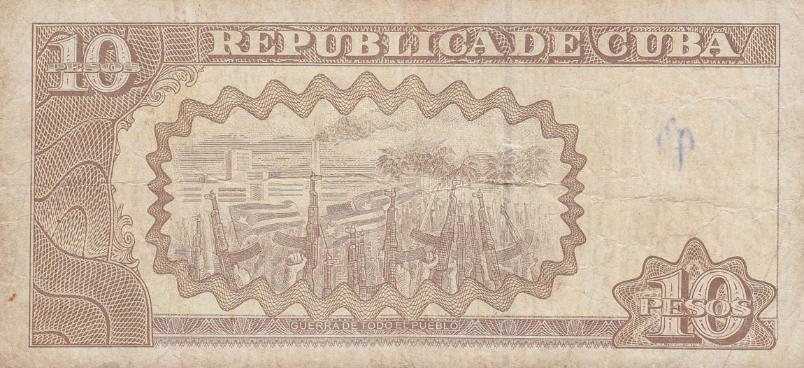 Back of Cuba p117h: 10 Pesos from 2005
