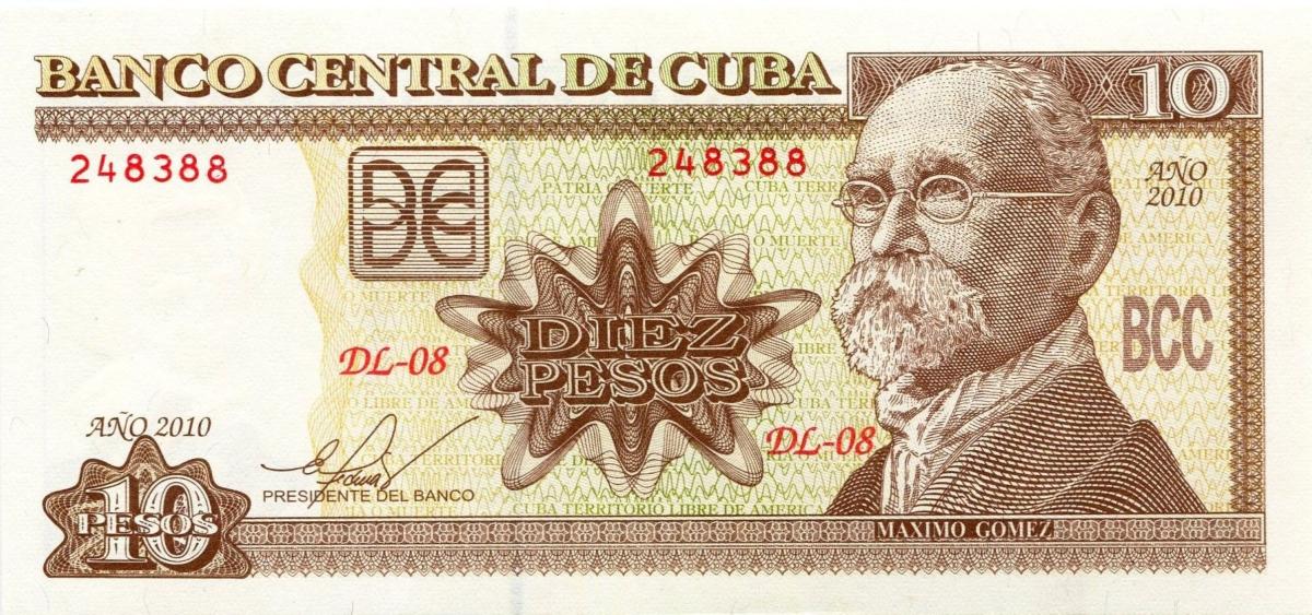 Front of Cuba p117l: 10 Pesos from 2010