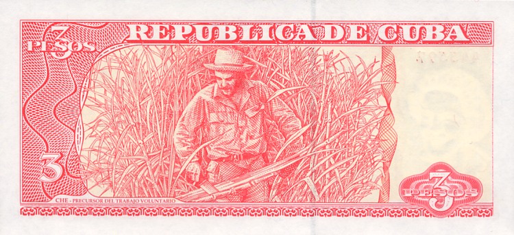 Back of Cuba p127a: 3 Pesos from 2004