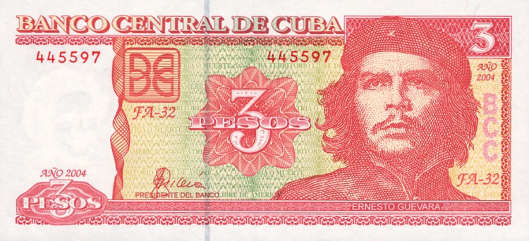 Front of Cuba p127a: 3 Pesos from 2004