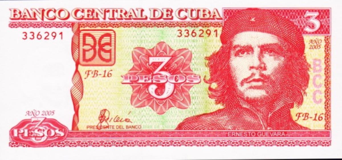 Front of Cuba p127b: 3 Pesos from 2005