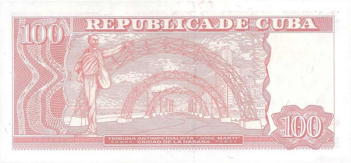 Back of Cuba p129f: 100 Pesos from 2014