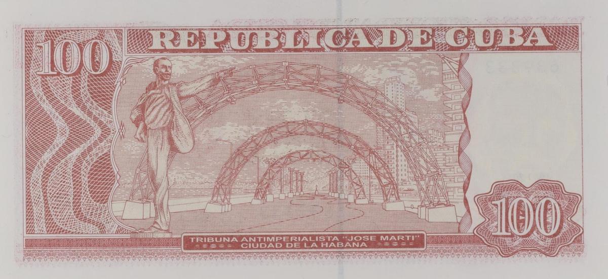 Back of Cuba p129g: 100 Pesos from 2015