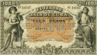 p43b from Cuba: 100 Pesos from 1891
