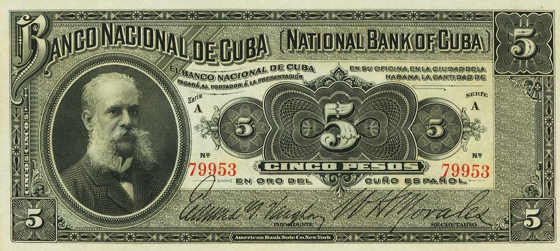 Front of Cuba p67a: 5 Pesos from 1905