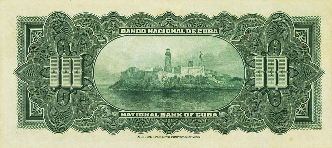 Back of Cuba p68a: 10 Pesos from 1905