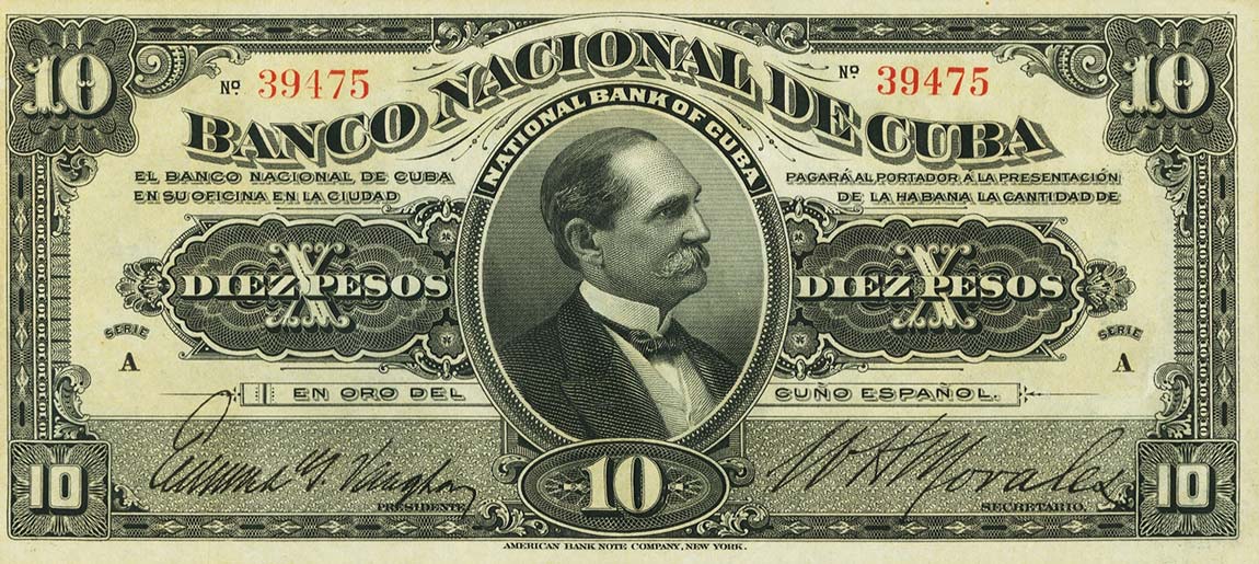 Front of Cuba p68a: 10 Pesos from 1905