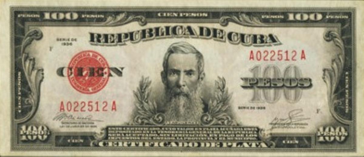 Front of Cuba p74a: 100 Pesos from 1936