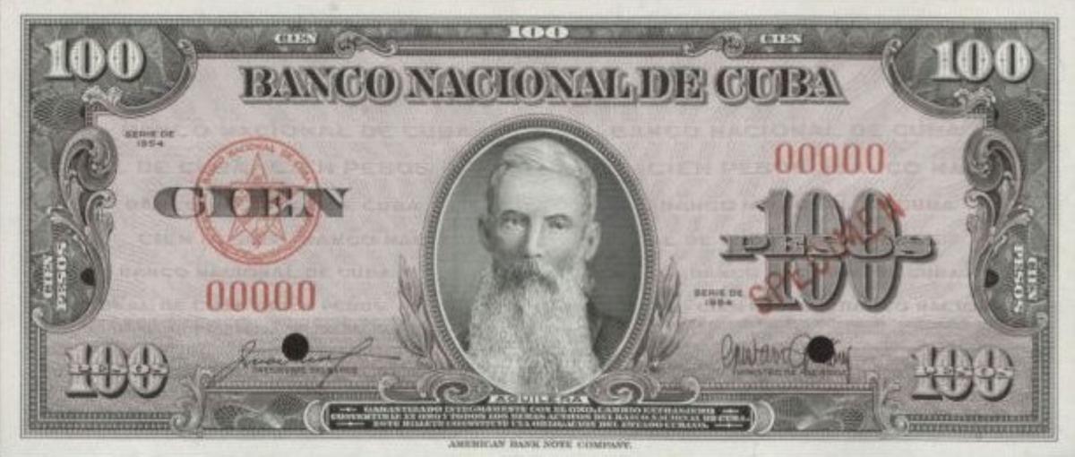 Front of Cuba p82s2: 100 Pesos from 1954