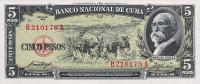 p91a from Cuba: 5 Pesos from 1958