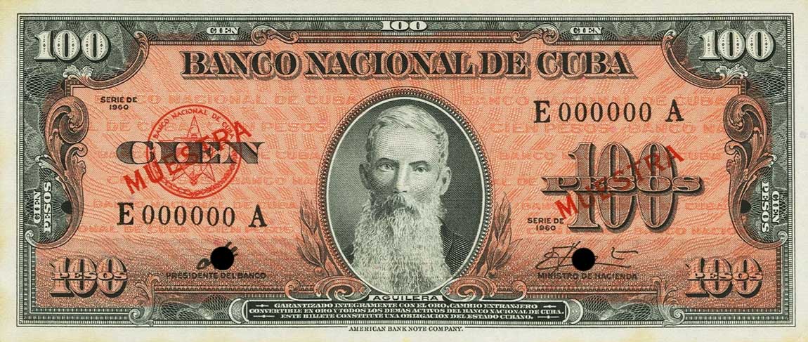 Front of Cuba p93s2: 100 Pesos from 1960