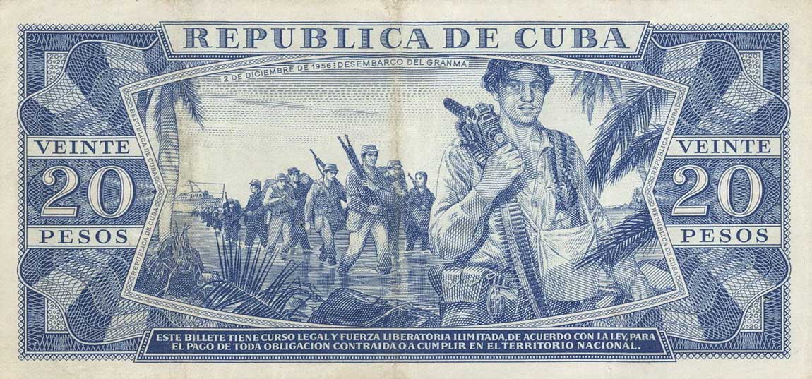 Back of Cuba p97c: 20 Pesos from 1965