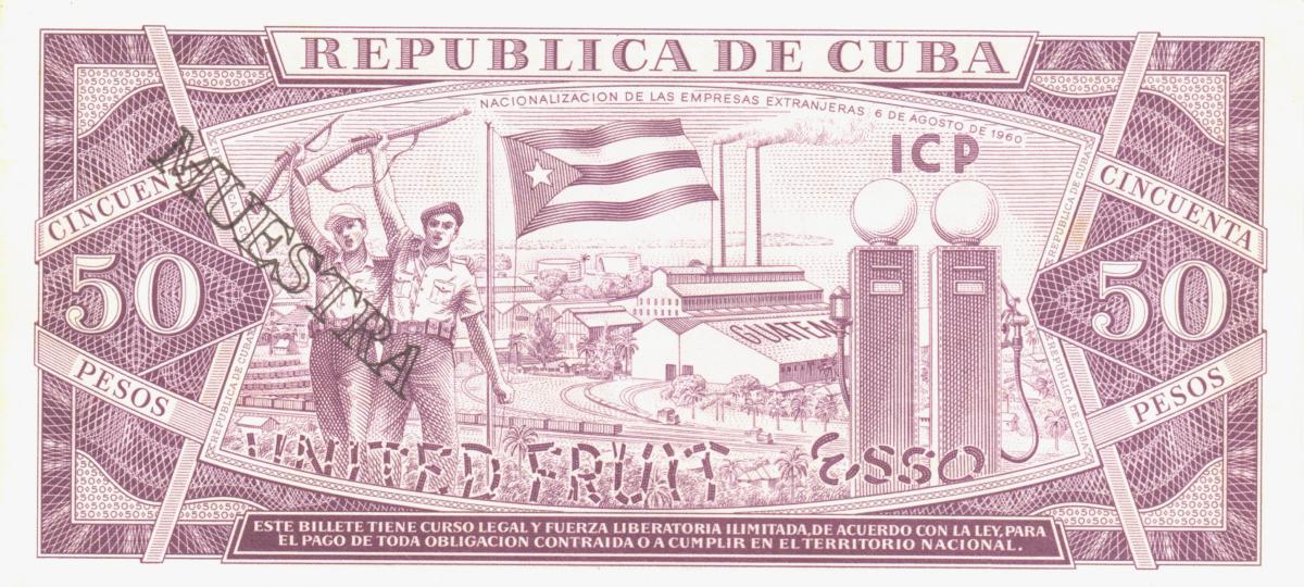 Back of Cuba p98s: 50 Pesos from 1961