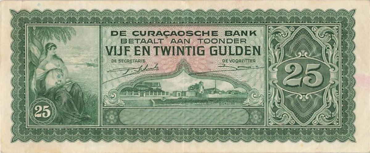 Front of Curacao p27a: 25 Gulden from 1943