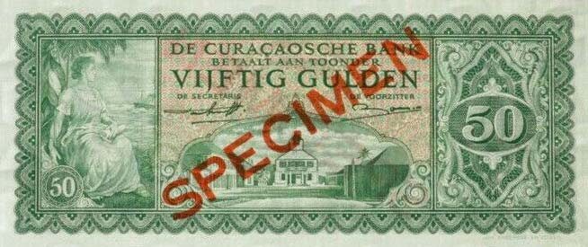 Front of Curacao p31s: 50 Gulden from 1948