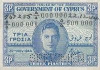 p28s from Cyprus: 3 Piastres from 1943