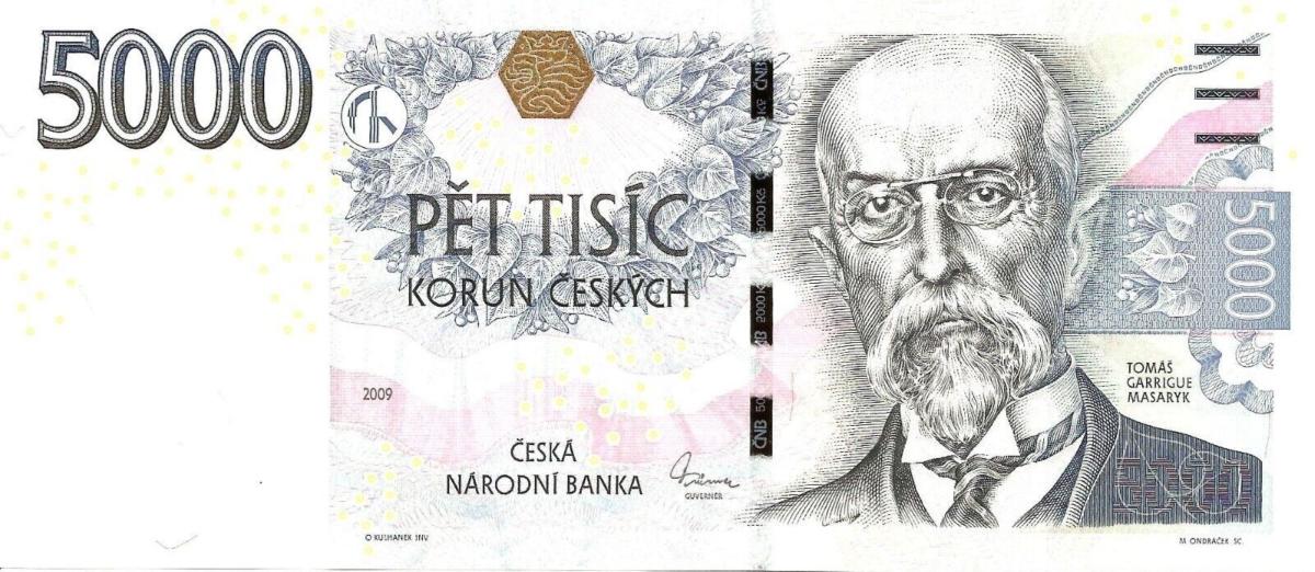 Front of Czech Republic p23b: 5000 Korun from 1999