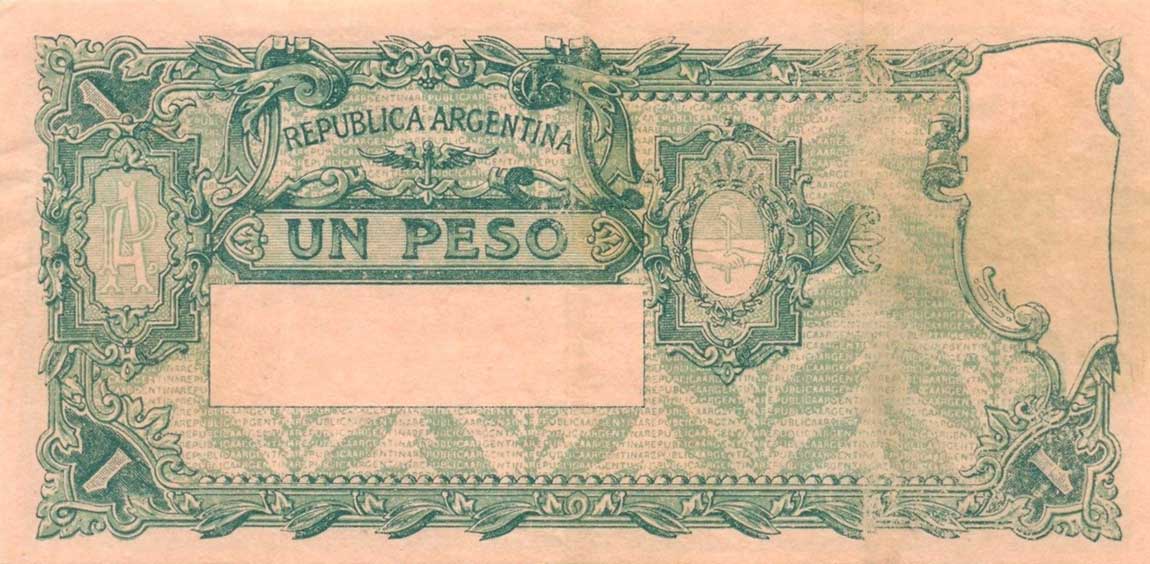 Back of Argentina p235B: 1 Peso from 1906