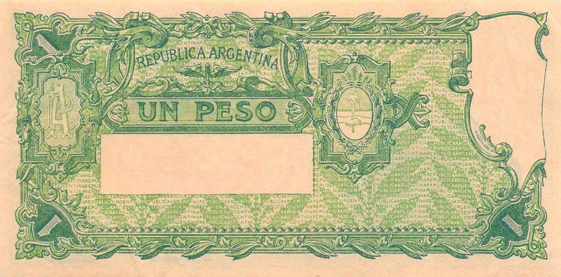 Back of Argentina p251a: 1 Peso from 1935