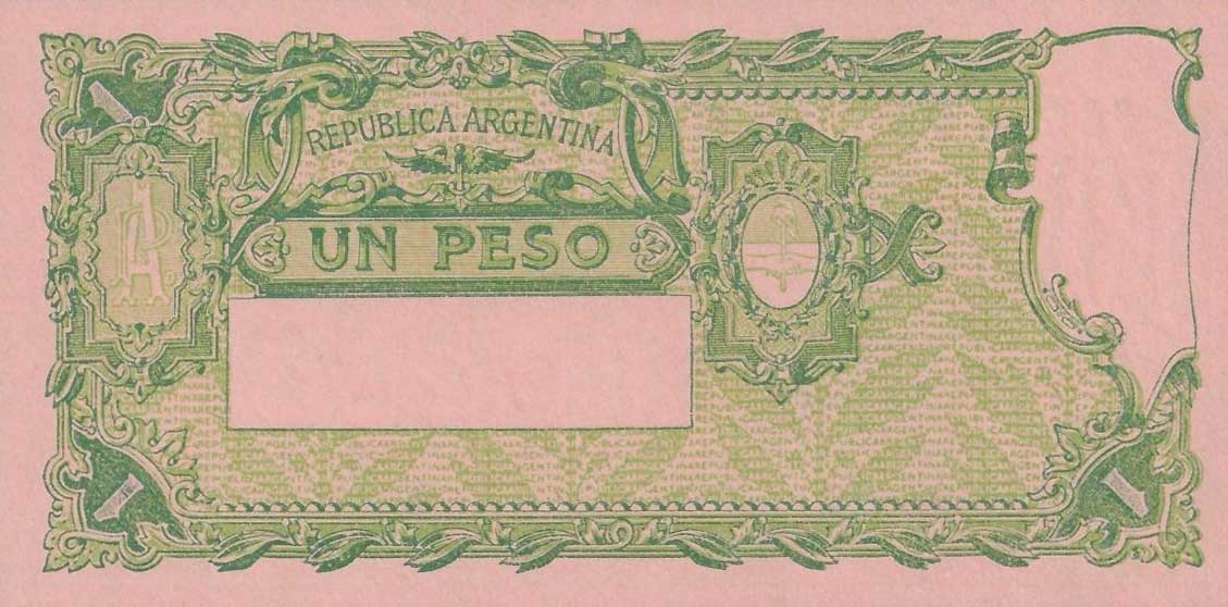 Back of Argentina p251b: 1 Peso from 1935