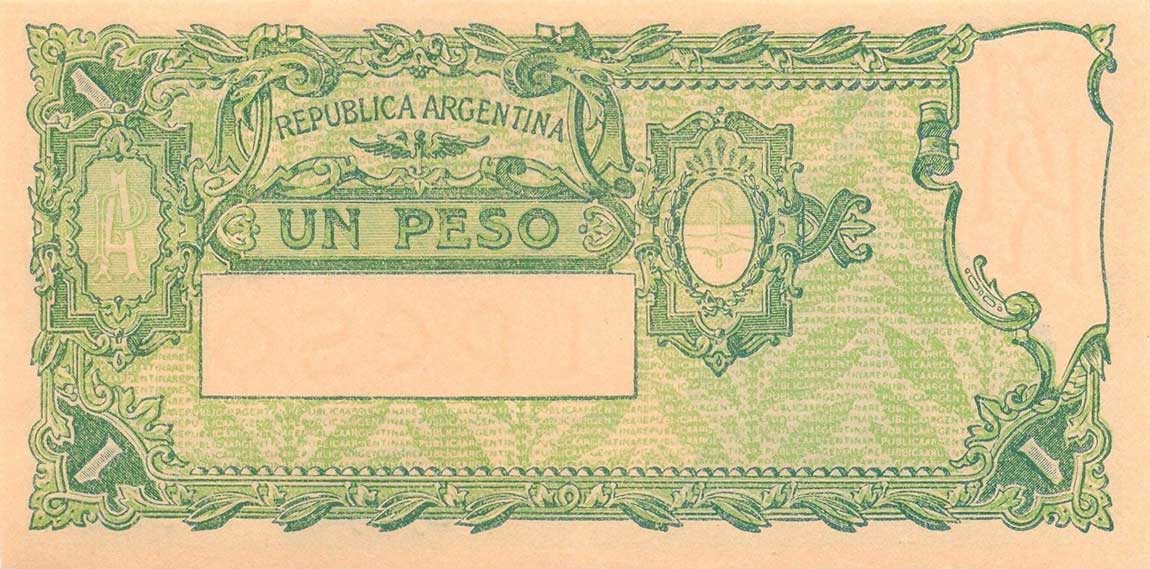 Back of Argentina p251c: 1 Peso from 1935