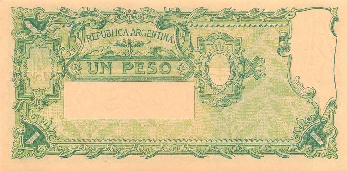 Back of Argentina p251d: 1 Peso from 1935