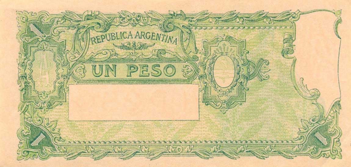 Back of Argentina p262: 1 Peso from 1951