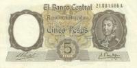 p275b from Argentina: 5 Pesos from 1960