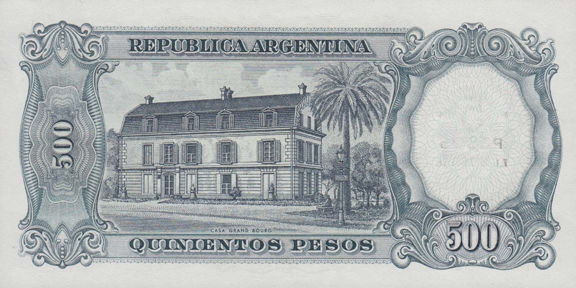 Back of Argentina p283: 5 Pesos from 1969