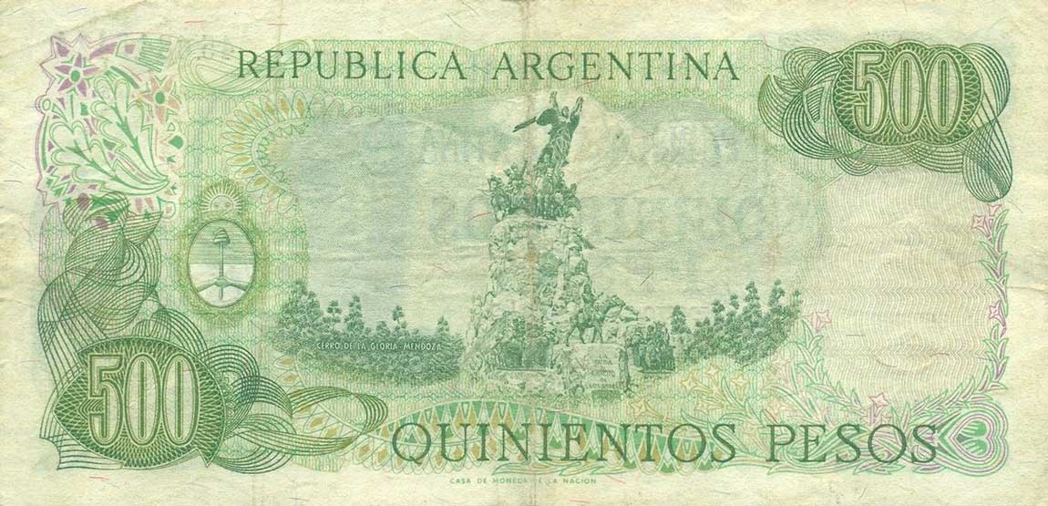 Back of Argentina p298b: 500 Pesos from 1974