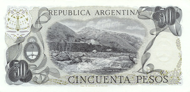 Back of Argentina p301a: 50 Pesos from 1976