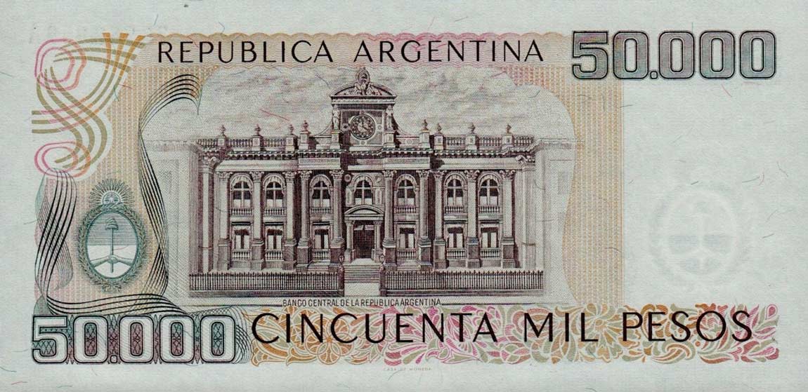Back of Argentina p307: 50000 Pesos from 1979