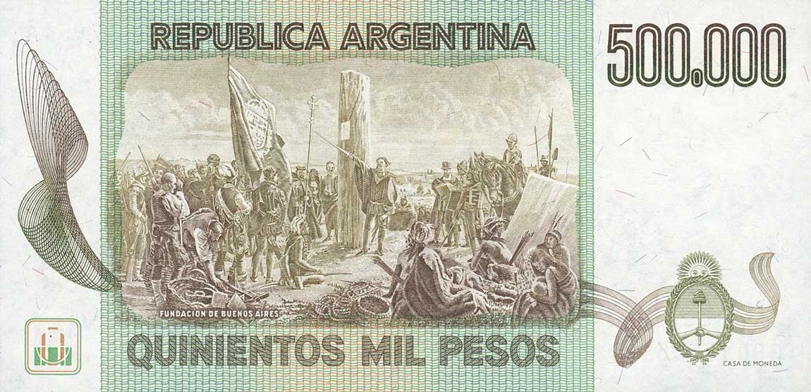 Back of Argentina p309r: 500000 Pesos from 1980