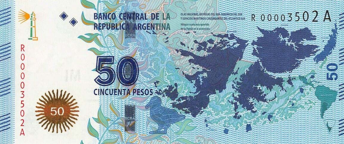 Front of Argentina p362r: 50 Pesos from 2015