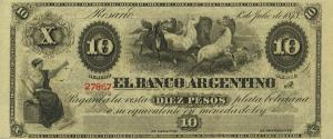 pS1527r from Argentina: 10 Peso Plata Boliviana from 1866