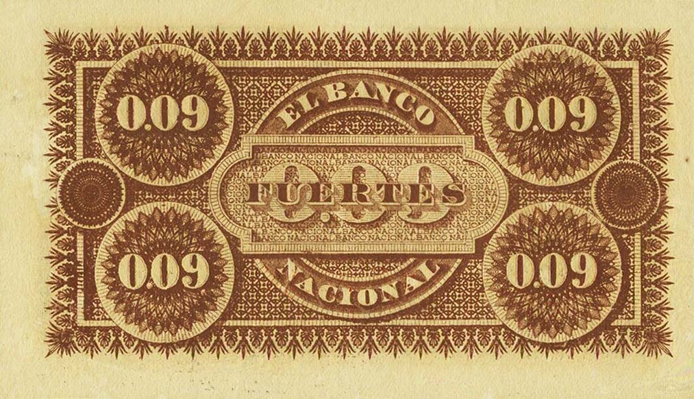 Back of Argentina pS662r: 9 Centavos Fuertes from 1879