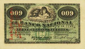 pS662r from Argentina: 9 Centavos Fuertes from 1879