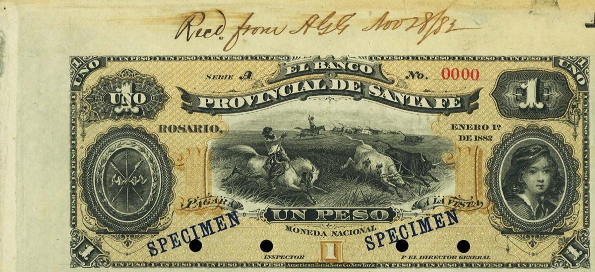 Front of Argentina pS826s: 1 Peso from 1882