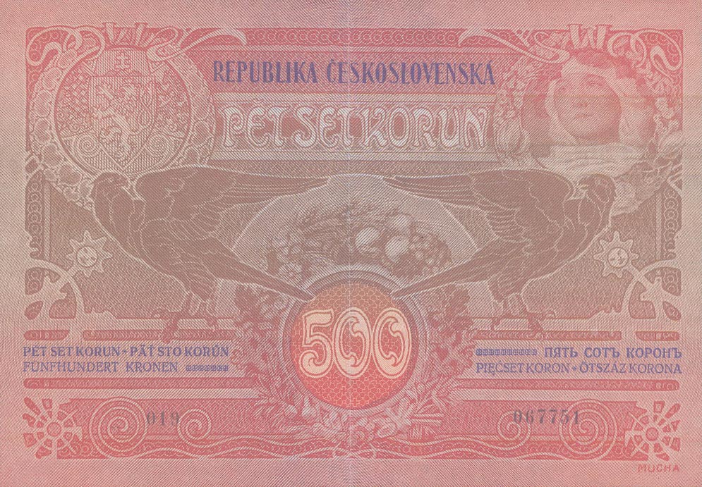 Back of Czechoslovakia p12x: 500 Korun from 1919