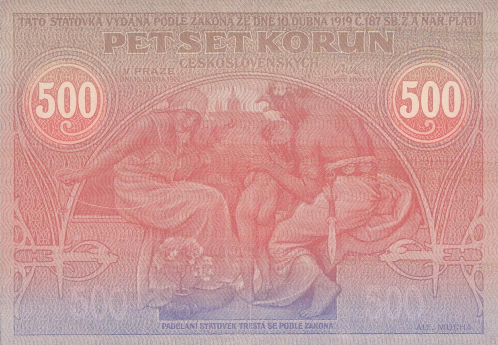 Front of Czechoslovakia p12x: 500 Korun from 1919