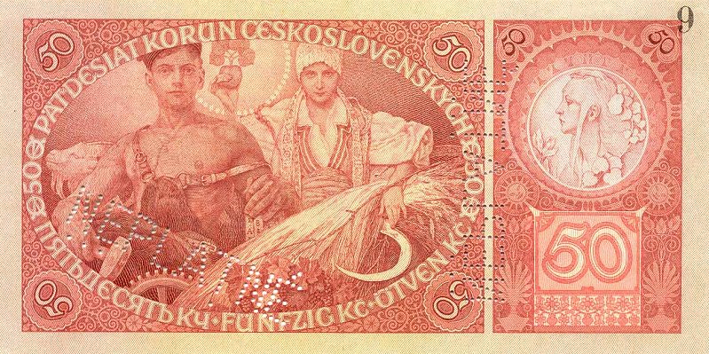 Back of Czechoslovakia p22s: 50 Korun from 1929
